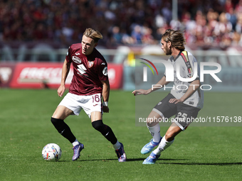 Marcus Pedersen during the Serie A 2024-2025 match between Torino and Lecce in Torino, Italy, on September 15, 2024 (