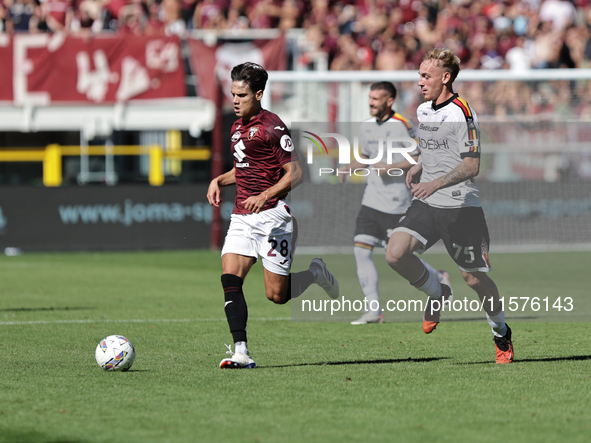 Samuele Ricci during the Serie A 2024-2025 match between Torino and Lecce in Torino, Italy, on September 15, 2024 