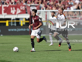 Samuele Ricci during the Serie A 2024-2025 match between Torino and Lecce in Torino, Italy, on September 15, 2024 (