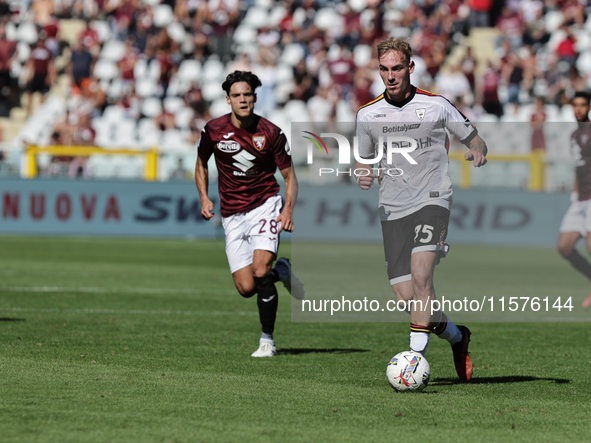 Balthazar Pierret during the Serie A 2024-2025 match between Torino and Lecce in Torino, Italy, on September 15, 2024 