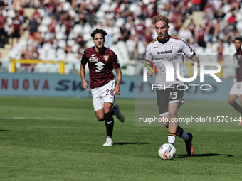 Balthazar Pierret during the Serie A 2024-2025 match between Torino and Lecce in Torino, Italy, on September 15, 2024 (