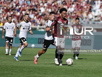 Valentino Lazaro during the Serie A 2024-2025 match between Torino and Lecce in Torino, Italy, on September 15, 2024 (