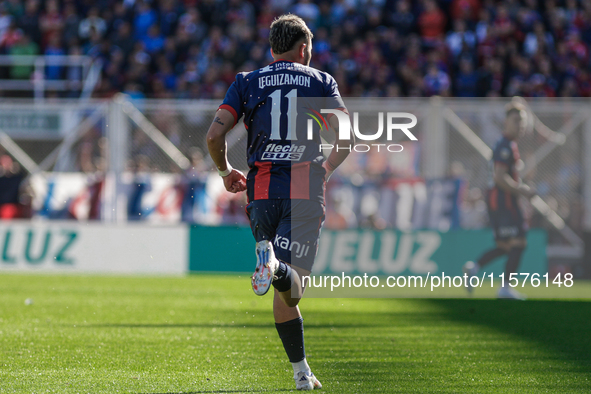 Ivan Leguizamon of San Lorenzo is seen in action during the match between San Lorenzo and Velez as part of Copa de la Liga 2024 at Estadio P...