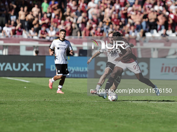 Duvan Zapata during the Serie A 2024-2025 match between Torino and Lecce in Torino, Italy, on September 15, 2024 