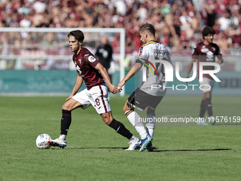 Samuele Ricci during the Serie A 2024-2025 match between Torino and Lecce in Torino, Italy, on September 15, 2024 (