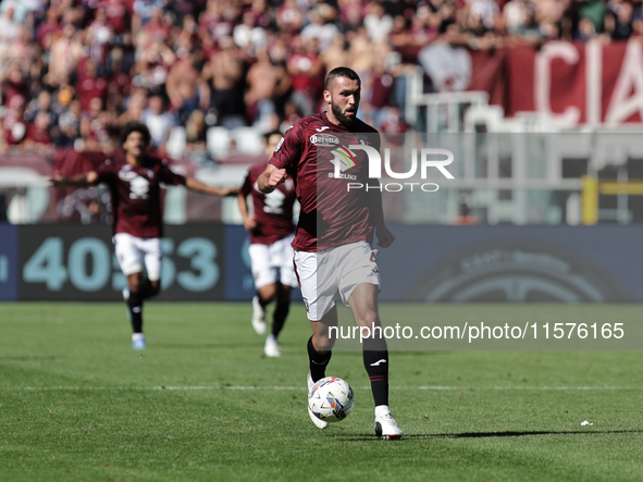 Sebastian Walukiewicz during the Serie A 2024-2025 match between Torino and Lecce in Torino, Italy, on September 15, 2024 