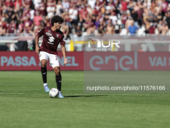 Sa?l Coco during the Serie A 2024-2025 match between Torino and Lecce in Torino, Italy, on September 15, 2024 