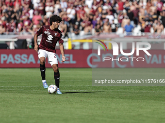 Sa?l Coco during the Serie A 2024-2025 match between Torino and Lecce in Torino, Italy, on September 15, 2024 (