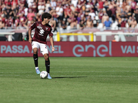 Sa?l Coco during the Serie A 2024-2025 match between Torino and Lecce in Torino, Italy, on September 15, 2024 (