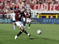 Sebastian Walukiewicz during the Serie A 2024-2025 match between Torino and Lecce in Torino, Italy, on September 15, 2024 (