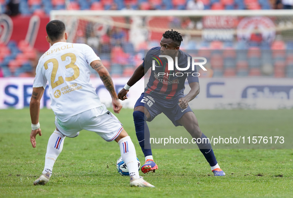 Christian Kouan of Cosenza is in action during the Serie B match between Cosenza and Sampdoria at the Stadio ''Gigi Marulla'' in Cosenza, It...