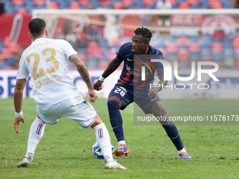 Christian Kouan of Cosenza is in action during the Serie B match between Cosenza and Sampdoria at the Stadio ''Gigi Marulla'' in Cosenza, It...