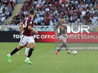 Adam Masina during the Serie A 2024-2025 match between Torino and Lecce in Torino, Italy, on September 15, 2024 (