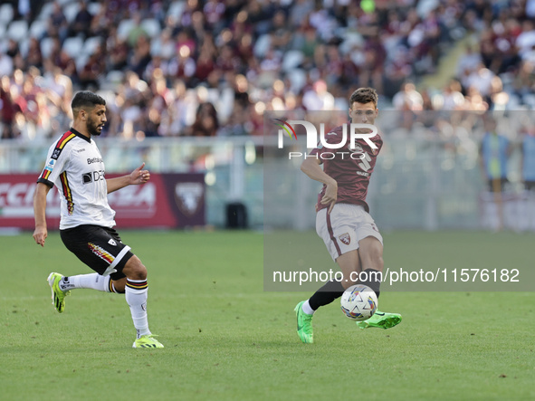 Gvidas Gineitis during the Serie A 2024-2025 match between Torino and Lecce in Torino, Italy, on September 15, 2024 