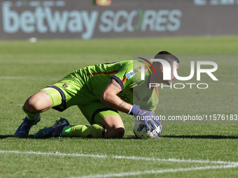 Wladimiro Falcone during the Serie A 2024-2025 match between Torino and Lecce in Torino, Italy, on September 15, 2024 (