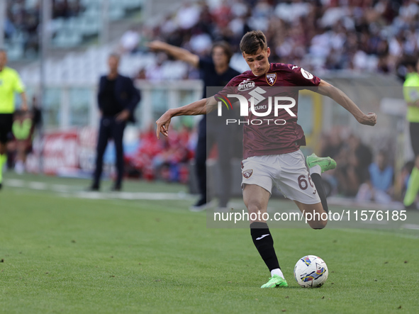 Gvidas Gineitis during the Serie A 2024-2025 match between Torino and Lecce in Torino, Italy, on September 15, 2024 