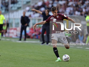 Gvidas Gineitis during the Serie A 2024-2025 match between Torino and Lecce in Torino, Italy, on September 15, 2024 (