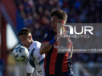 Andres Vombergar of San Lorenzo is seen in action during the match between San Lorenzo and Velez as part of Copa de la Liga 2024 at Estadio...