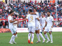 Players of Sampdoria celebrate a goal during the Serie B match between Cosenza and Sampdoria at the Stadio ''Gigi Marulla'' in Cosenza, Ital...