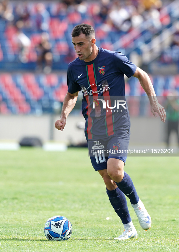 Tommaso Fumagalli of Cosenza is in action during the Serie B match between Cosenza and Sampdoria at the Stadio Gigi Marulla in Cosenza, Ital...