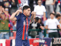 Tommaso D'Orazio of Cosenza celebrates a goal during the Serie B match between Cosenza and Sampdoria at the Stadio ''Gigi Marulla'' in Cosen...