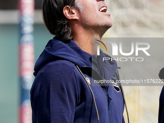 Andrea Sottil, head coach of UC Sampdoria, watches the Serie B match between Cosenza and Sampdoria at the Stadio ''Gigi Marulla'' in Cosenza...