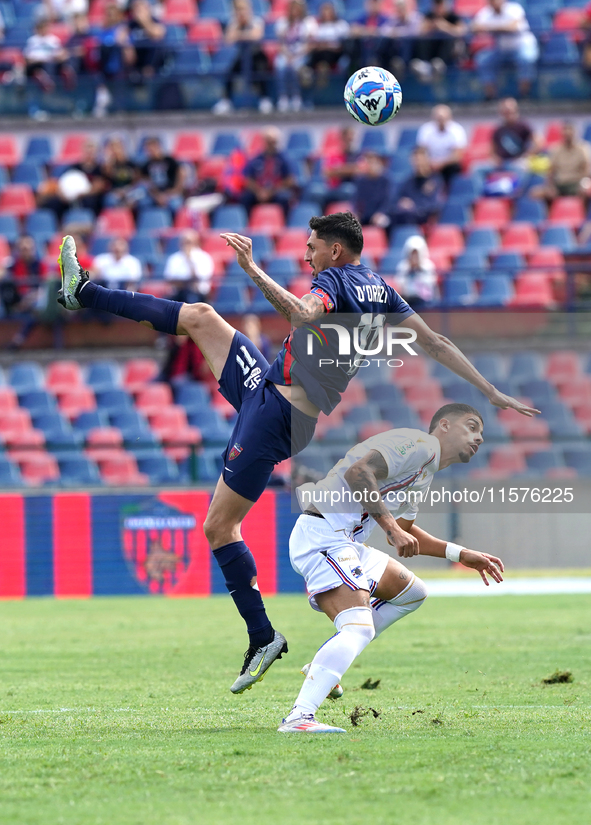 Tommaso D'Orazio of Cosenza is in action during the Serie B match between Cosenza and Sampdoria at the Stadio ''Gigi Marulla'' in Cosenza, I...