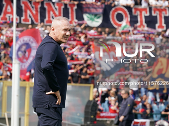 Massimiliano Alvini, head coach of Cosenza Calcio, watches the Serie B match between Cosenza and Sampdoria at the Stadio ''Gigi Marulla'' in...