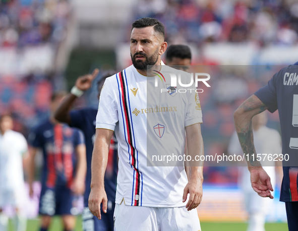 Massimo Coda of UC Sampdoria is in action during the Serie B match between Cosenza and Sampdoria at the Stadio ''Gigi Marulla'' in Cosenza,...