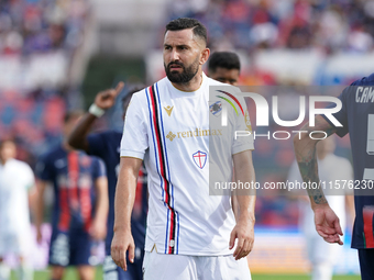 Massimo Coda of UC Sampdoria is in action during the Serie B match between Cosenza and Sampdoria at the Stadio ''Gigi Marulla'' in Cosenza,...