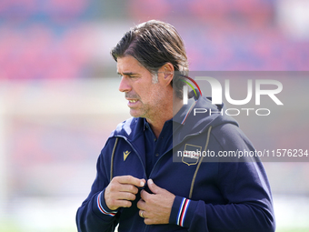 Andrea Sottil, head coach of UC Sampdoria, watches the Serie B match between Cosenza and Sampdoria at the Stadio ''Gigi Marulla'' in Cosenza...