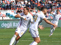 Players of Sampdoria celebrate a goal during the Serie B match between Cosenza and Sampdoria at the Stadio ''Gigi Marulla'' in Cosenza, Ital...