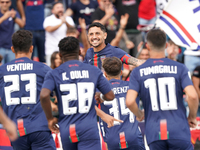 Tommaso D'Orazio of Cosenza celebrates a goal during the Serie B match between Cosenza and Sampdoria at the Stadio ''Gigi Marulla'' in Cosen...