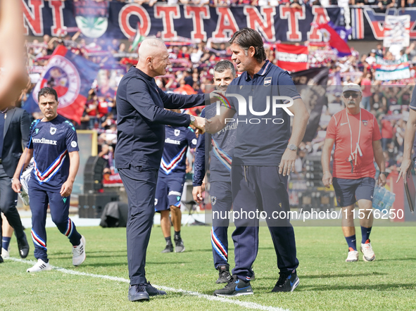 Massimiliano Alvini, head coach of Cosenza Calcio, during the Serie B match between Cosenza and Sampdoria at the Stadio ''Gigi Marulla'' in...