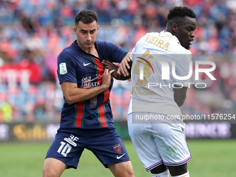 Tommaso Fumagalli of Cosenza is in action during the Serie B match between Cosenza and Sampdoria at the Stadio ''Gigi Marulla'' in Cosenza,...