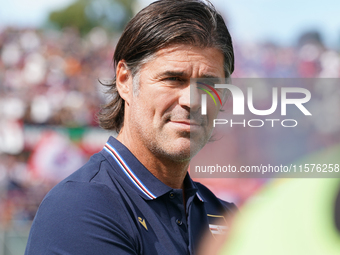 Andrea Sottil, head coach of UC Sampdoria, watches the Serie B match between Cosenza and Sampdoria at the Stadio ''Gigi Marulla'' in Cosenza...