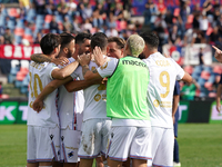 Players of Sampdoria celebrate a goal during the Serie B match between Cosenza and Sampdoria at the Stadio ''Gigi Marulla'' in Cosenza, Ital...