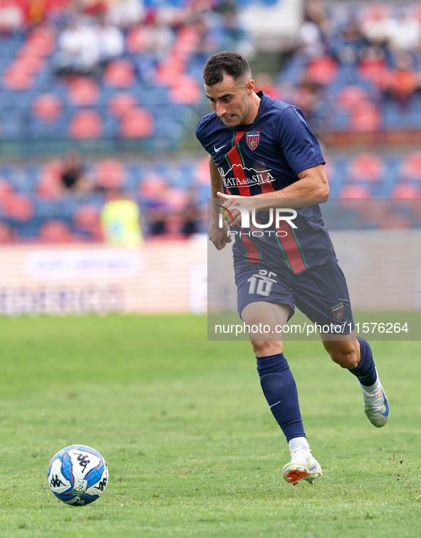 Tommaso Fumagalli of Cosenza is in action during the Serie B match between Cosenza and Sampdoria at the Stadio ''Gigi Marulla'' in Cosenza,...