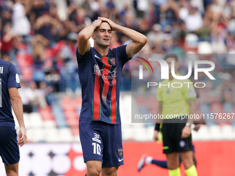 Tommaso Fumagalli of Cosenza gestures during the Serie B match between Cosenza and Sampdoria at the Stadio Gigi Marulla in Cosenza, Italy, o...