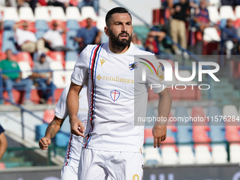 Massimo Coda of UC Sampdoria is in action during the Serie B match between Cosenza and Sampdoria at the Stadio ''Gigi Marulla'' in Cosenza,...