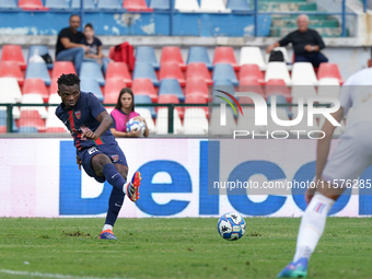 Christian Kouan of Cosenza is in action during the Serie B match between Cosenza and Sampdoria at the Stadio ''Gigi Marulla'' in Cosenza, It...