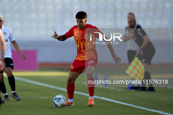 Leandro Lautaro Lacunza of Birkirkara is in action during the Malta 360 Sports Premier League soccer match between Hibernians and Birkirkara...