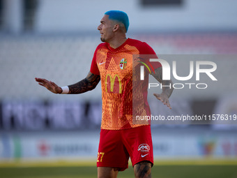 Alessandro Coppola of Birkirkara is in action during the Malta 360 Sports Premier League soccer match between Hibernians and Birkirkara at t...