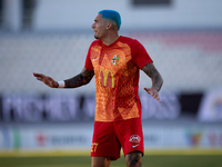 Alessandro Coppola of Birkirkara is in action during the Malta 360 Sports Premier League soccer match between Hibernians and Birkirkara at t...