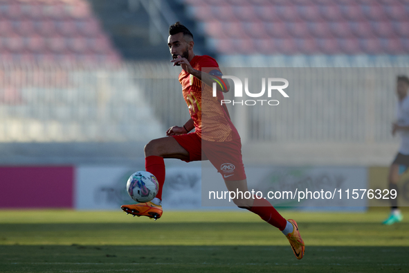 Kurt Zammit of Birkirkara is in action during the Malta 360 Sports Premier League soccer match between Hibernians and Birkirkara at the Nati...