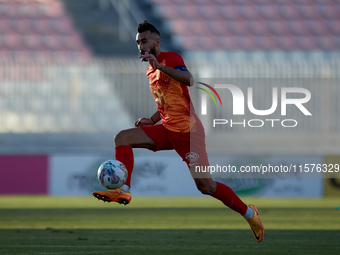 Kurt Zammit of Birkirkara is in action during the Malta 360 Sports Premier League soccer match between Hibernians and Birkirkara at the Nati...