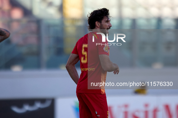 Augustin Sandona of Birkirkara gestures during the Malta 360 Sports Premier League soccer match between Hibernians and Birkirkara at the Nat...