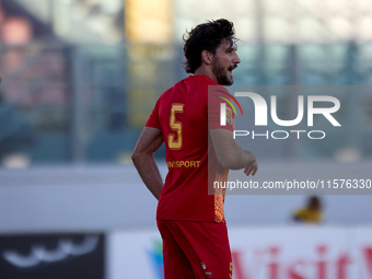 Augustin Sandona of Birkirkara gestures during the Malta 360 Sports Premier League soccer match between Hibernians and Birkirkara at the Nat...