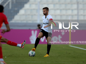 Bjorn Kristensen of Hibernians is in action during the Malta 360 Sports Premier League soccer match between Hibernians and Birkirkara at the...