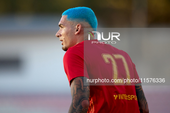 Alessandro Coppola of Birkirkara during the Malta 360 Sports Premier League soccer match between Hibernians and Birkirkara at the National S...